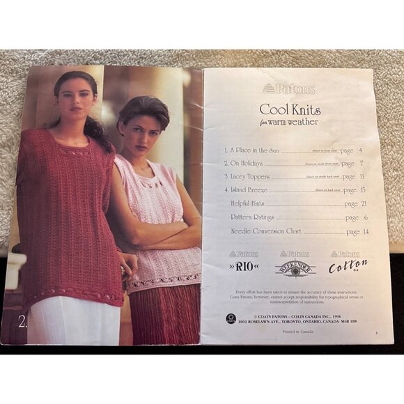 Patons Summer Fall Summer Sweater Knitting & Crochet Pattern Booklets Lot of 3 - Picture 4 of 14